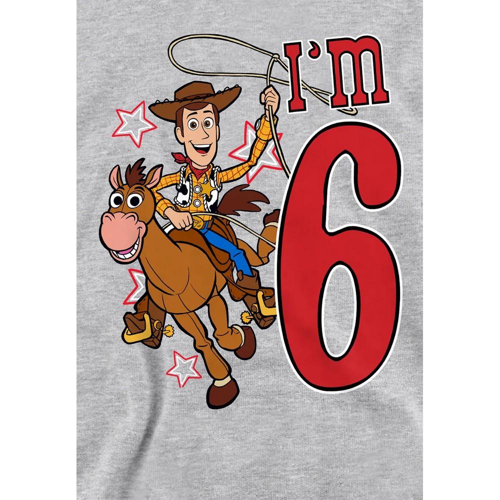 Toy Story Childrens/Kids IÂ´m 6 Woody Heather Birthday Pullover Hoodie