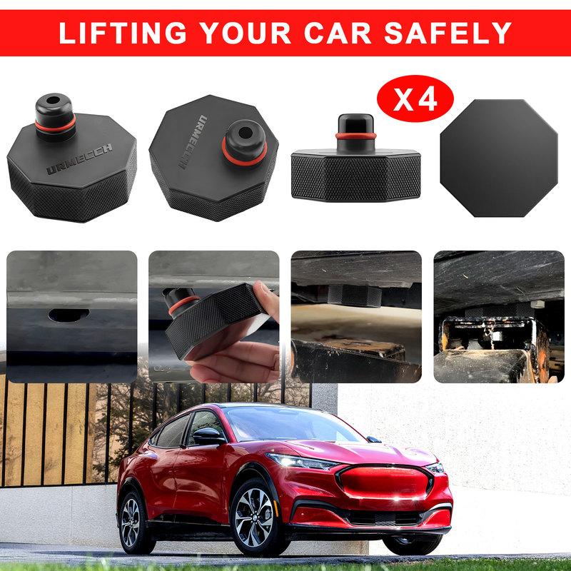 75pcs Tire Repair Tool Kit with Mach-E Jack Pad for Ford Mustang 2021-2024 Rubber Jack Puck Car Lift Accessories Storage Box