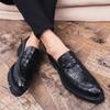 Fashion New Dress Leather Shoes Men High Heel 6cm Pointed Toe Brogue Wedding Shoes Height Increase Formal Career Work Jazz Dance Shoes