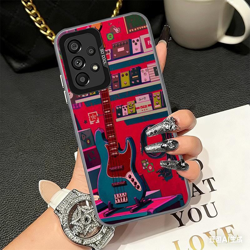 Guitar Retro Rock Music Shockproof Phone Case for Samsung A17 A16 A15 A14 A37 A57 A36 A56 A26 A35 A55 A25 A34 A54 A24 A13 A23 A3
