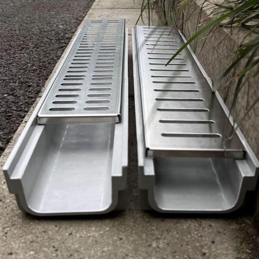 Heavy Duty Finished Drainage Ditch Single/Double Row Linear Drain Kitchen Balcony Courtyard