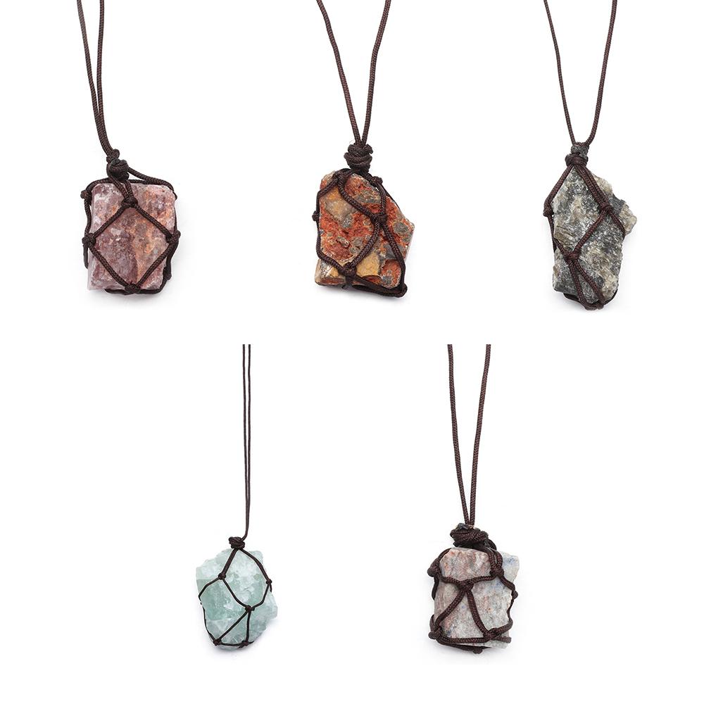 

Подвески из лабрадорита, кварцевое ожерелье, рейки, целебный камень, необработанный кристалл, оплетка, сетчатый карманный кулон