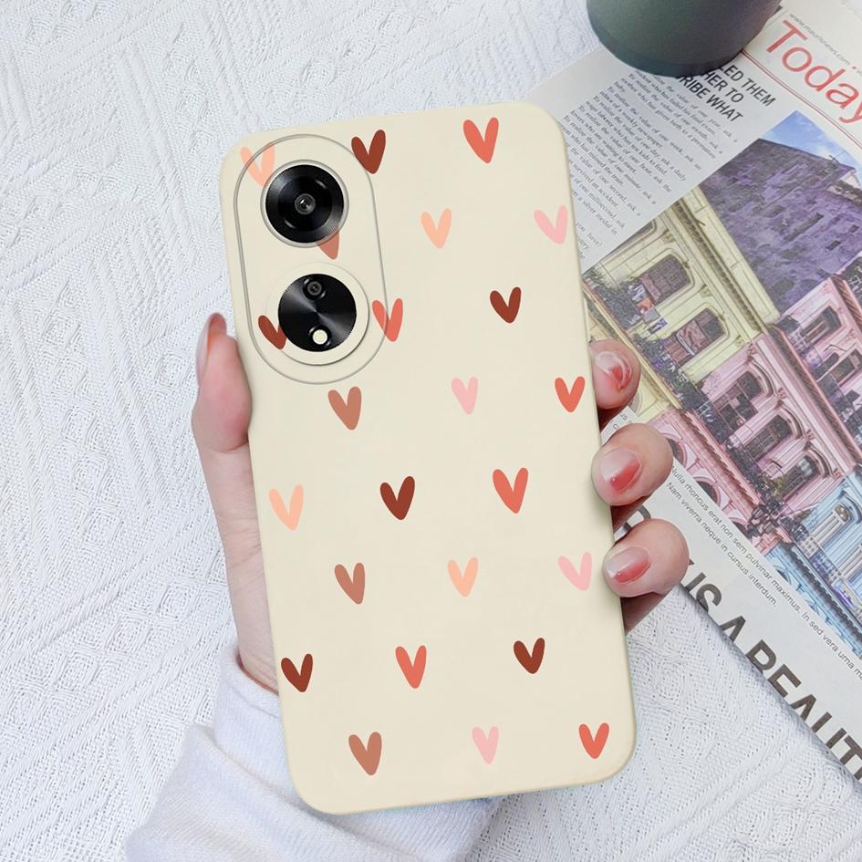 Fashion Love Heart Phone Cases For Oppo A1 A1K A7 A11 A15 A35 A52 A55 Soft Liquid Silicone Anti Slip Durable Shockproof Protective Shell For Oppo Capa