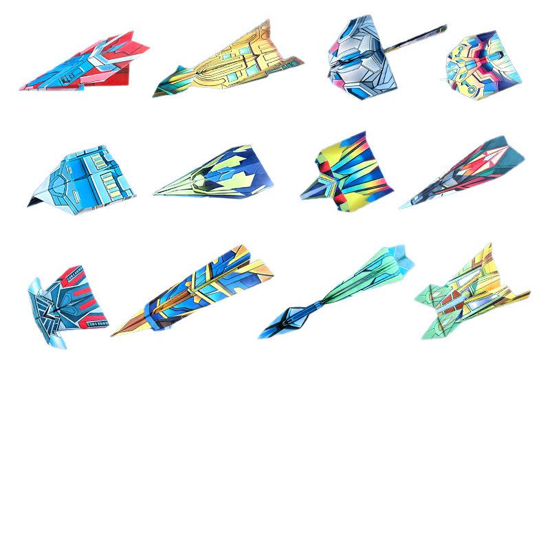 Children's Origami Paper Airplane Folding Kits - Educational 3D Colored Card Paper Toys for Kindergarten
