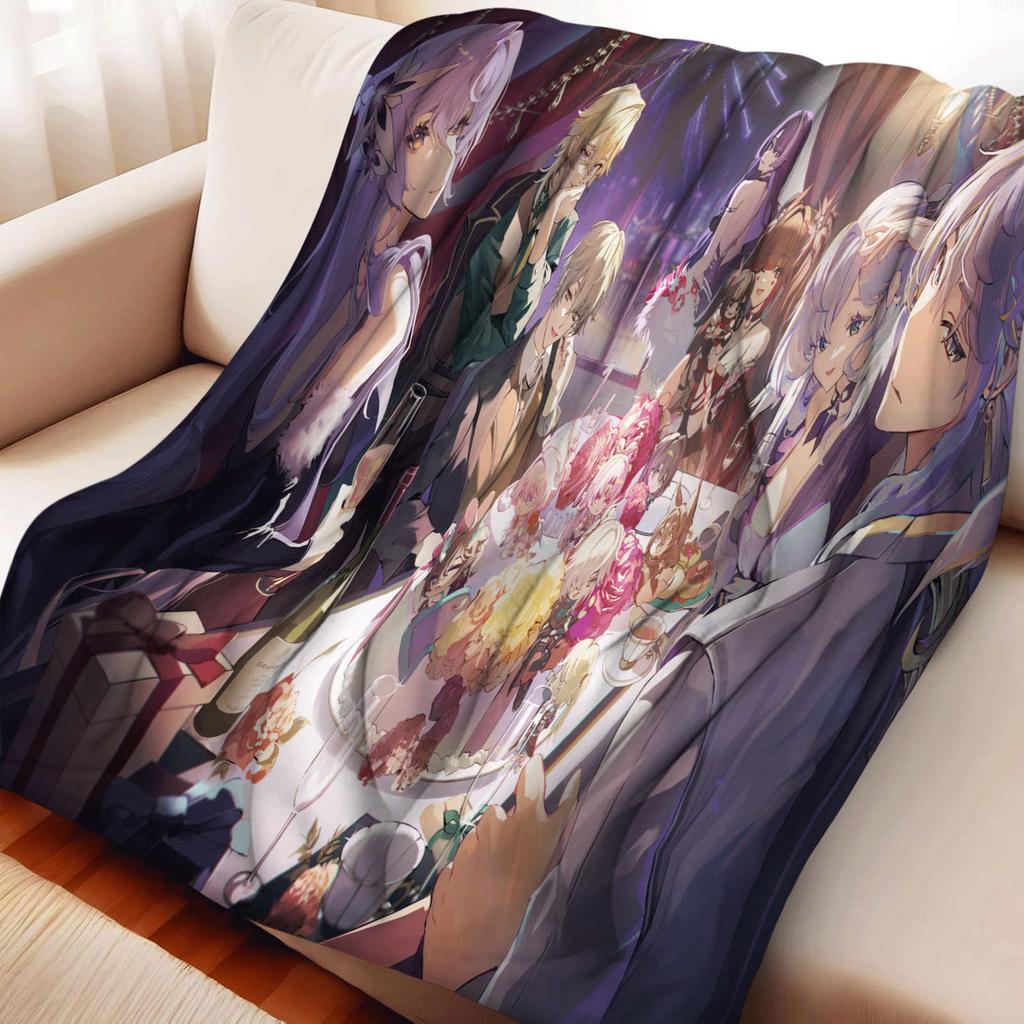 Cartoon Honkai Star Rail Fuxuan Pink Flannel Blanket Cover Warm Soft Anime Blanket Multifunctional Decor Home Universal Blankets