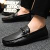 Fashion Summer Men Casual Shoes Leather Moccasins Breathable Slip on Boat Shoes Italian Luxury Brand Mens Driving Loafers Size 39-46