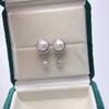 Zhuji Exquisite Freshwater Pearl & Zircon Stud Earrings - Elegant, Simple, Lively