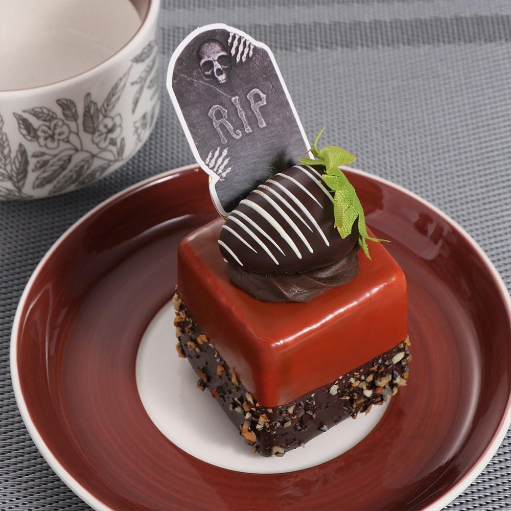 8pcs Festival Halloween Tombstone Cupcake Toppers Paper Tombstone Cake Insert Card  Ghost Festival