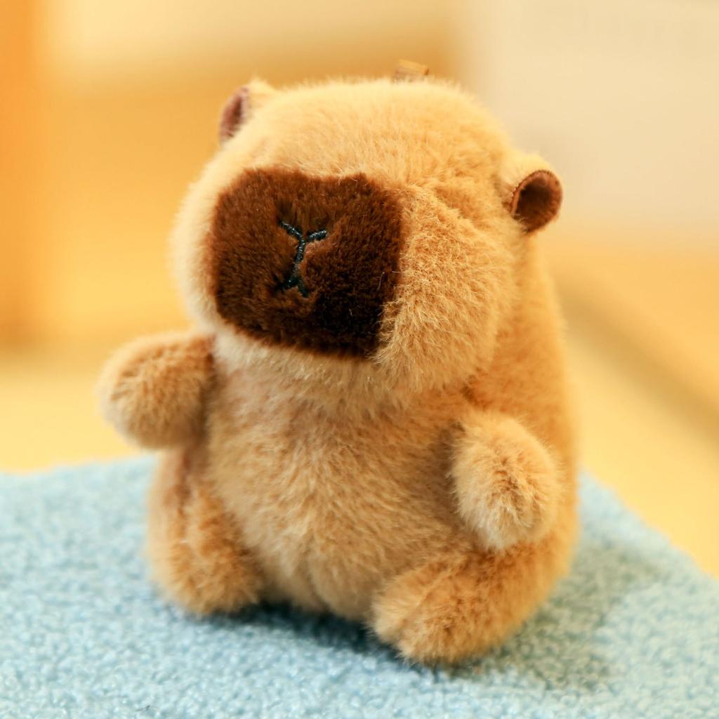 Kapibara plush toy afternoon tea capybara doll pendant pink keychain doll gift girl doll