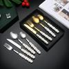 Norse Luxe Ceramic Pearl Cutlery Set: Fork, Knife & Spoon In Elegant Stainless Steel