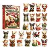 Pet Themed Holiday Party Supplies 24 Day Dog Advent Calendar, Cute 2D Flat Chihuahua Hanging Ornaments, Calendar Different Acrylic Pendants