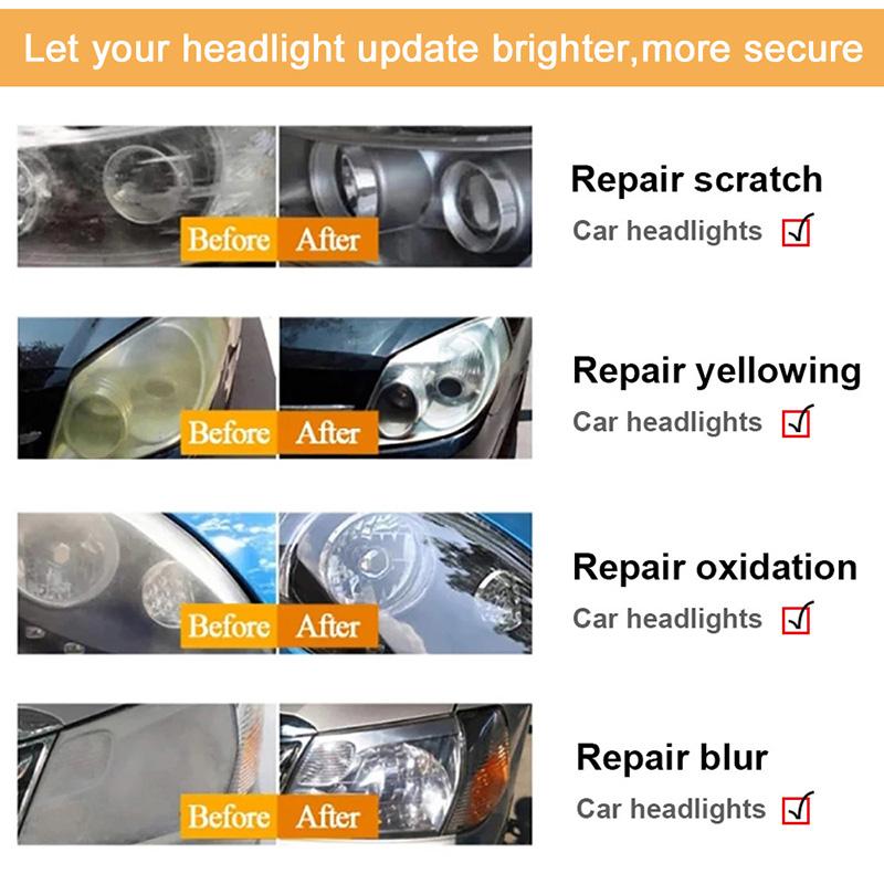 Car Headlight Polishing Agent Scratch Remover Repair Fluid Headlight Restoration And Renewal Polish Liquid Kit Auto Accessories