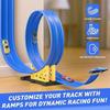 Flexible Race Car Track for Kids Toy, Rolls Up Portable Flex Track Racetrack with Suction Cups & 4 Wheels, Compatible with 1:64 Cars Toys