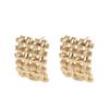 Metal Weave Stud Earrings: Sophisticated European and American Autumn/Winter Fashion for Women.