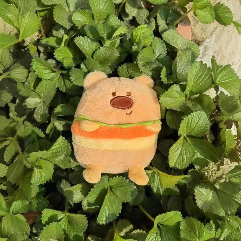 Creative burger pig doll plush toy cute fun burger dog burger bear burger capybara doll birthday gift
