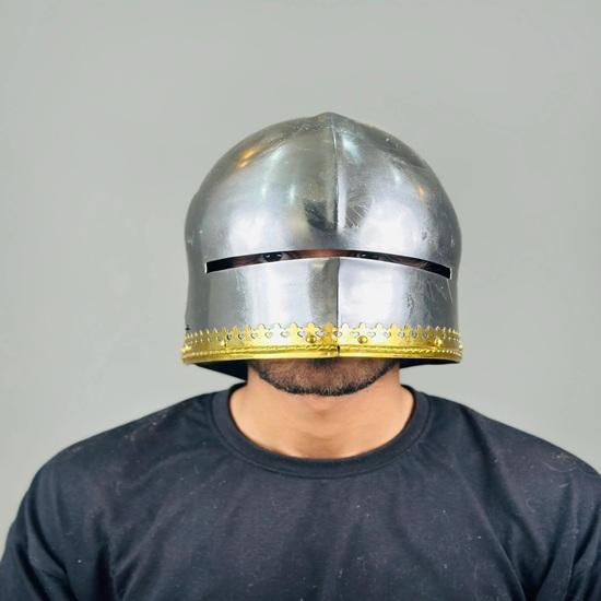 German Sallet Helmet Medieval 18g Mild Steel Helmet LARP Cosplay Halloween Costume Gothic Armor Helmet Best Gift