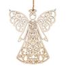 Wooden Angel Christmas Ornaments Rustic Angel Hanging Ornament with Hollow Design for Winter Xmas