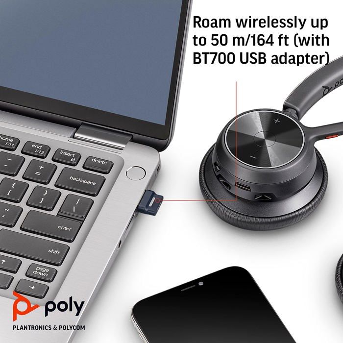 Micro-casque - Bluetooth - Sans Fil, Filaire - USB-C - HP Inc. - Poly Voyager 4320 - Voyager 4300 Series - Micro-casque - Sur-oreil