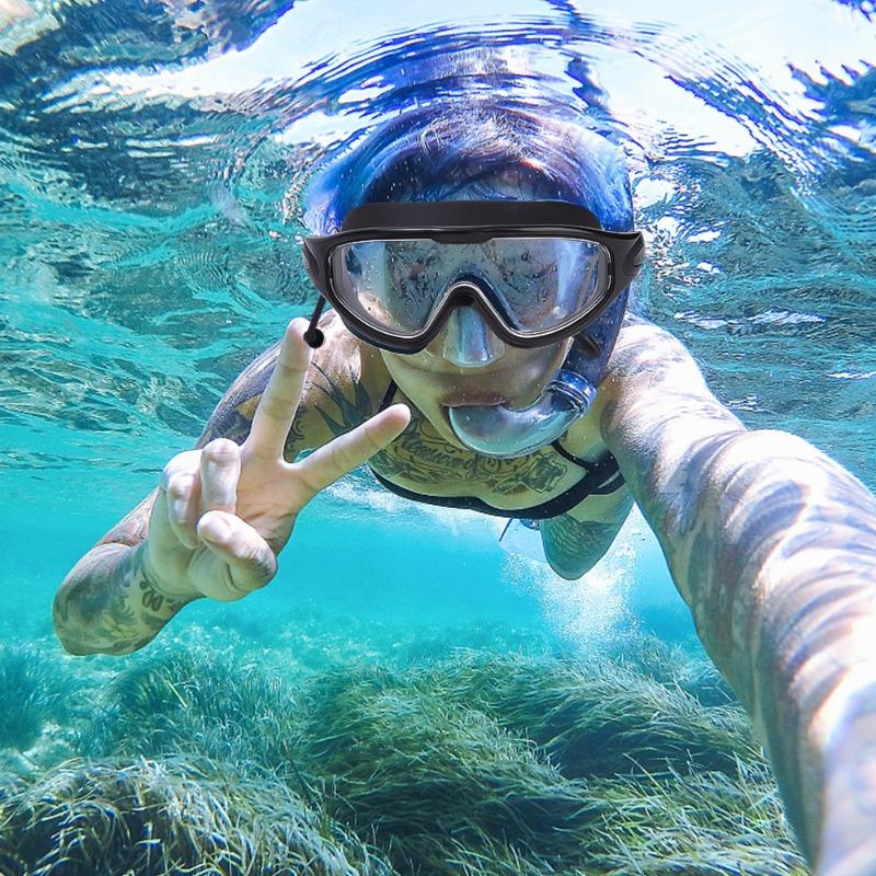 Swimming Goggles Silicone Swim Glasses Big Frame with Earplugs Men Women Professional HD Anti-fog Eyewear Swimming Accessories