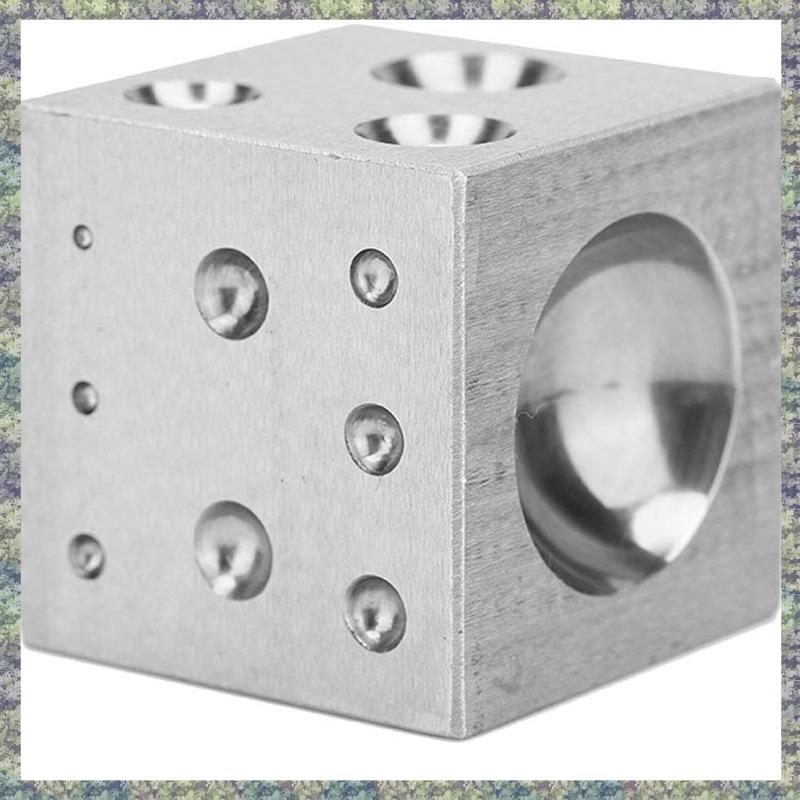 WON Steel Dapping Doming Block, Steel Dapping Block Steel Square Die Steel Dapping Cube For Jewelry Making