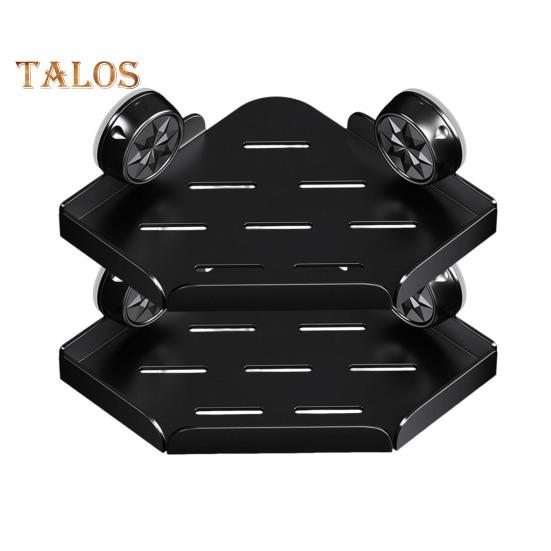 

Угловая полка для душа с присоской, прочная несущая полка для душа с дренажными отверстиями Dual Layer чёрный