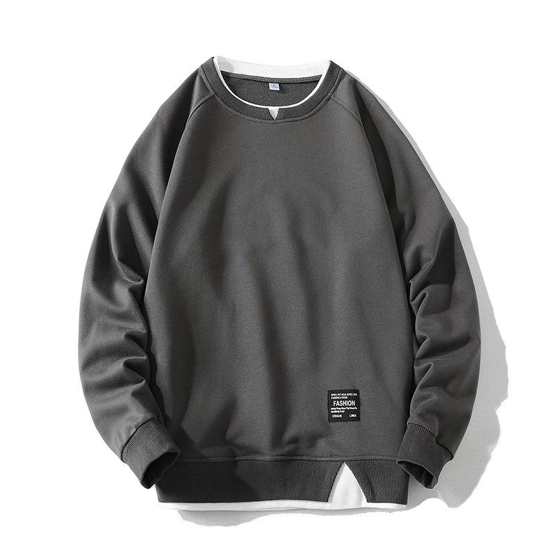 Herren Layer-Look Rundhals-Sweatshirt: Trendiges, vielseitiges Langarm-Oberteil für Frühling und Herbst