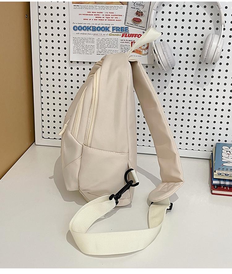 Men's Solid Color Chest Bag Women's Crossbody Bag Outdoor Letter Travel Bag Large Capacity Lightweight Couple Bag