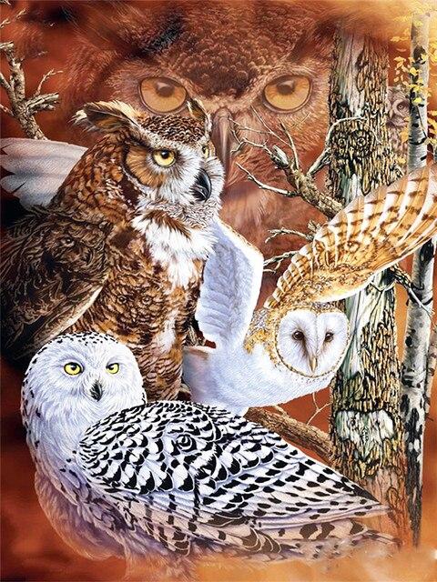 5D DIY Diamond Painting Owl Diamond Embroidery Animal Needlework Cartoon Cross Stitch Kits Mosaic Art Child Room Decor