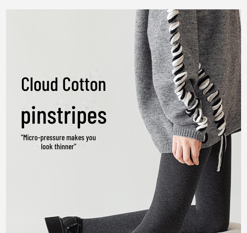 Graue, mit Samt gefütterte Leggings für Damen - Warme, dicke, kältebeständige Strumpfhose mit No-Drop-Design für Herbst & Winter