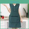 Stainproof Practical Oilproof Up Lace Design 5 Button Apron Waistcoat Cooking Workwear Daily Use