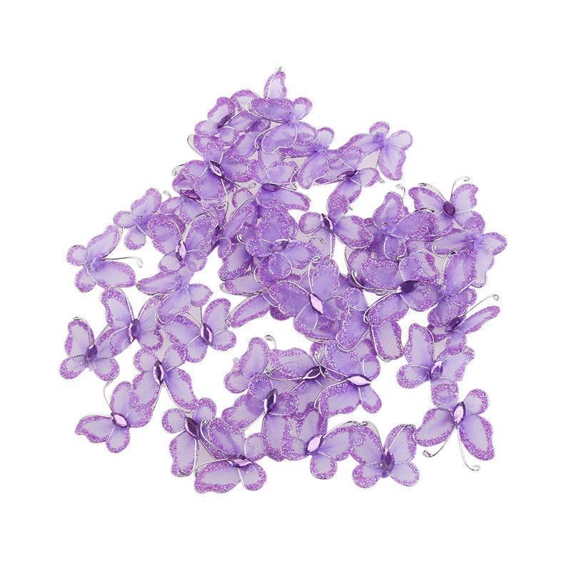 Butterflies Decorations For Tinsel Crafts Wire Butterfly Decor Butterfly Glitter Wedding Decorative Removable