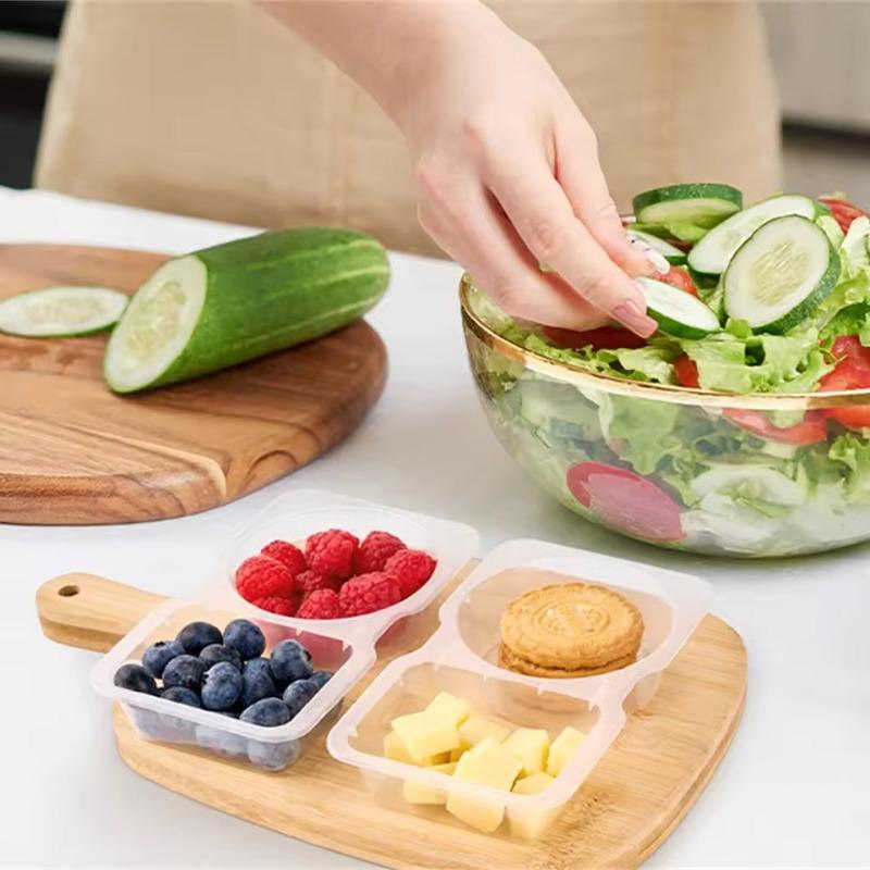 5/10/20PCS Double Compartment Seasoning Container with Lid Portable Compartment Snack Container for Daily Outdoor Picnic