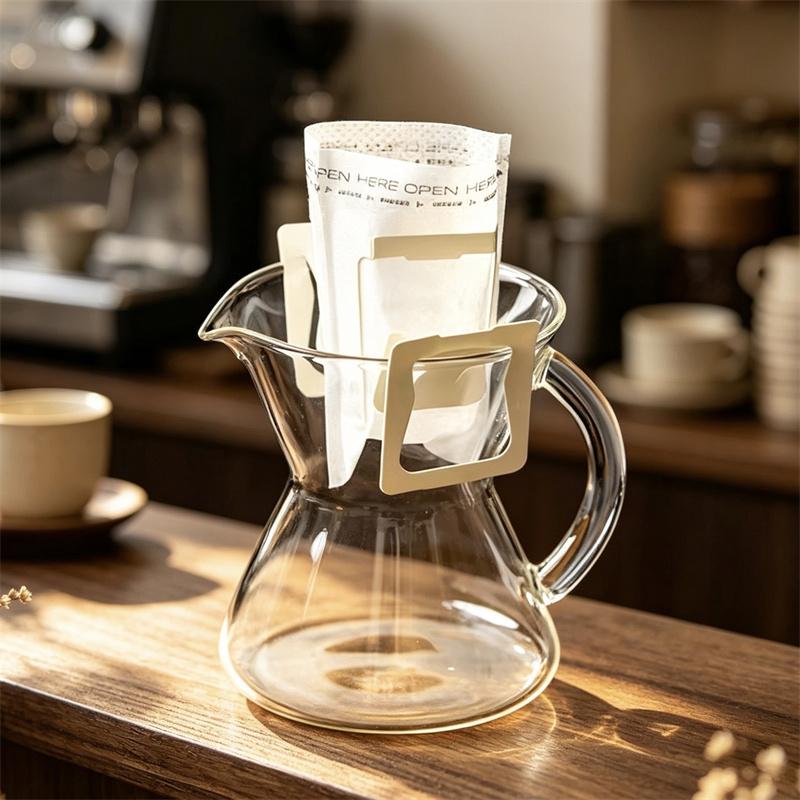 300ml Conical Borosilicate Glass Coffee Server Pour Over Drip Coffee Pot with Handle Barista Hand Brewing Carafe Tools