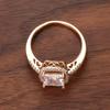 New Square Natural Zircon Ring Bride Wedding Fashion Jewelry  Rose Gold Color Rings For Women Crystal Gift