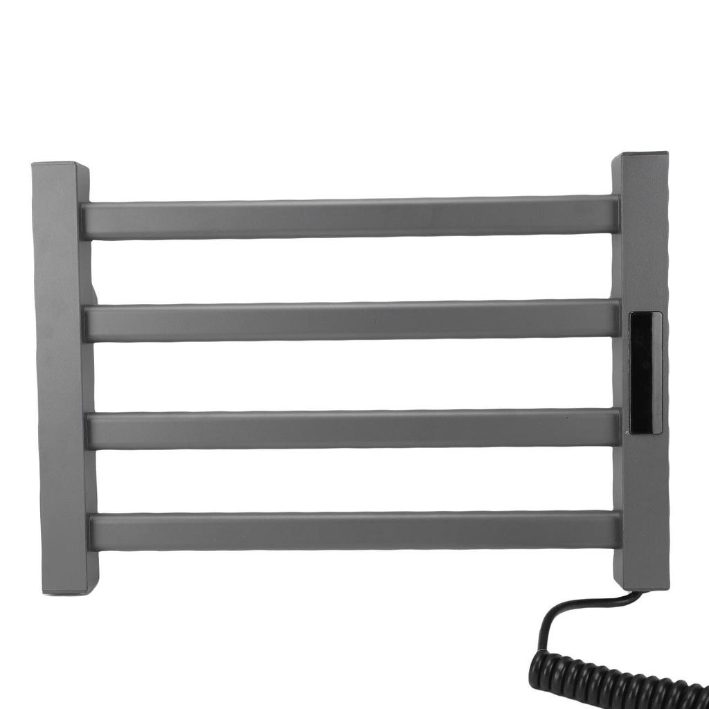 4 Towel Warmer Rack Smart Touch Control Wall Mounted Towel Heater Rack for Bathroom Gray Right Line 45x35cm