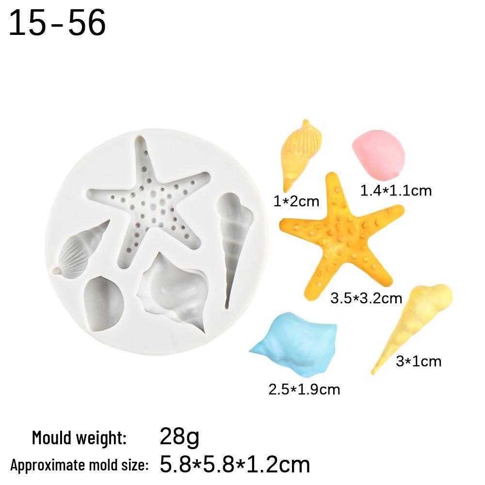 Ocean-Themed Silicone Mold: Seashell & Starfish for Cake, Chocolate, Fondant, and Resin Crafts