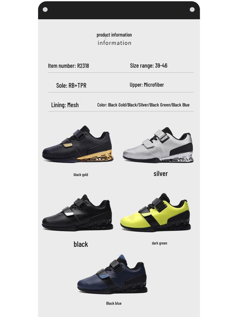 Herren Professionelle Silber Gewichtheberschuhe – Atmungsaktives Indoor-Fitnessstudio Kniebeugen-Trainingsschuhwerk