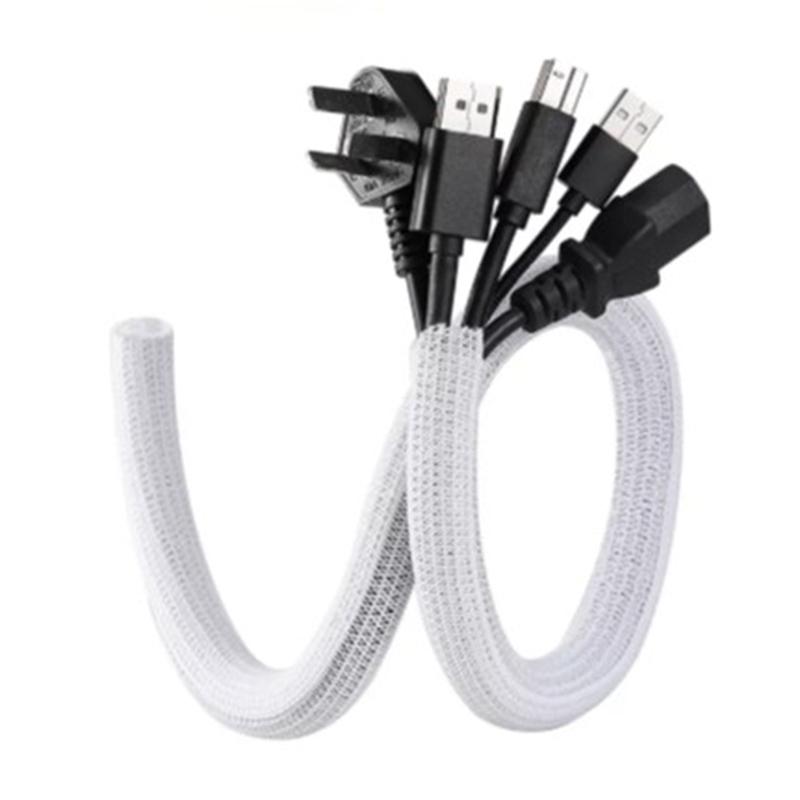PET Braided Self Closure Cable Sleeve Insulated Cable Flexible Cord Protector Management Sleeve for Home Automotive Desk TV PC