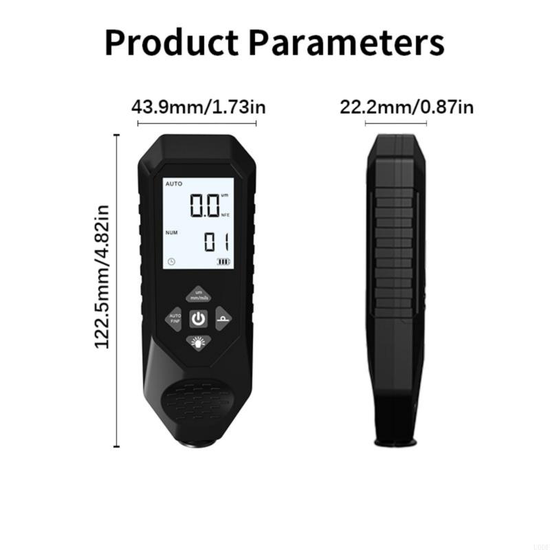 Digital Coating Thickness Gauge Large Display Paint Coating Meter with Backlit