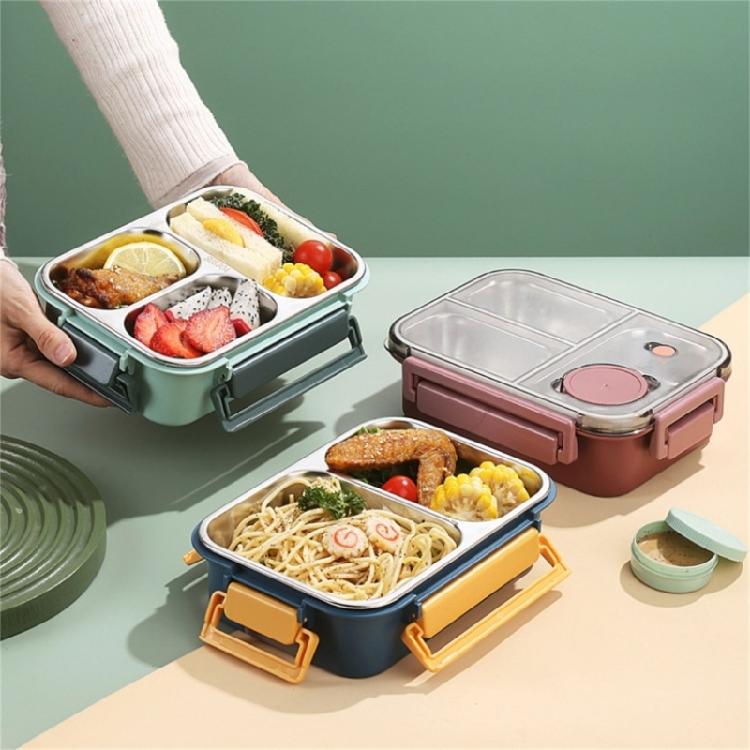 Food Container Portable 304 Stainless Steel Lunch Box for Students and Professionals Outdoor Meal Dinnerware Tool