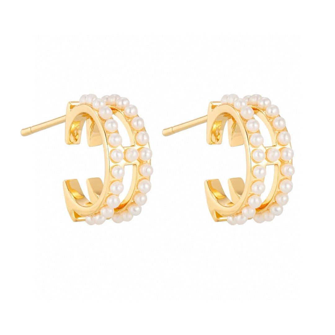 Elegant Double Row Copper Earrings - European & American Niche Design