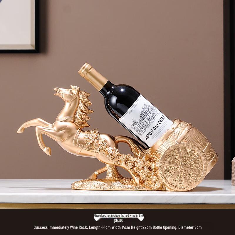 Golden Horse Success Resin Wine Rack Ornament