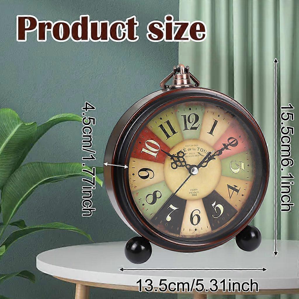 Retro Analog Alarm Clock, Twin Bell Alarm Clock, No Ticking, Silent, Battery Powered, Alarm Clock Vintage Design