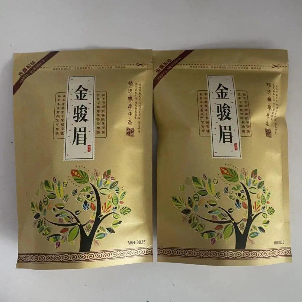 

500 г чайные пакеты JinJunMei на молнии A +, китайский чай Wuyi Jin jun jun Mei, самозапечатывающийся пакет, китайский черный чай, пригодная для вторичной переработки упаковочная сумка