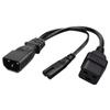 1ft IEC 320 C14 auf C7 + C19 Stromkabel, C14 Stecker auf C7 + C19 Buchse Y-Splitter AC-Konvertierungskabel für Drucker Scanner