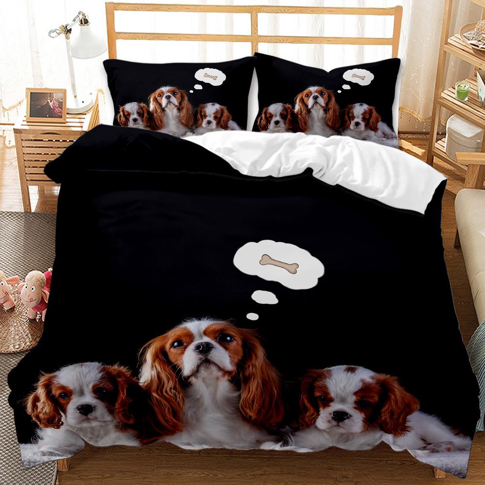 Dog Duvet Cover Set French Bulldogs Bedding Set For Kids Teen Twin Size Black Music Puppy Pet Doggy Animal Quilt Cover