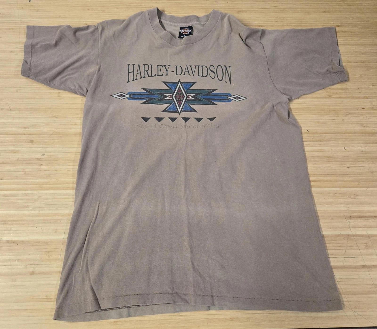 Vintage Harley-Davidson Shirt Mens Large Jamestown California Motorcycle 90s S