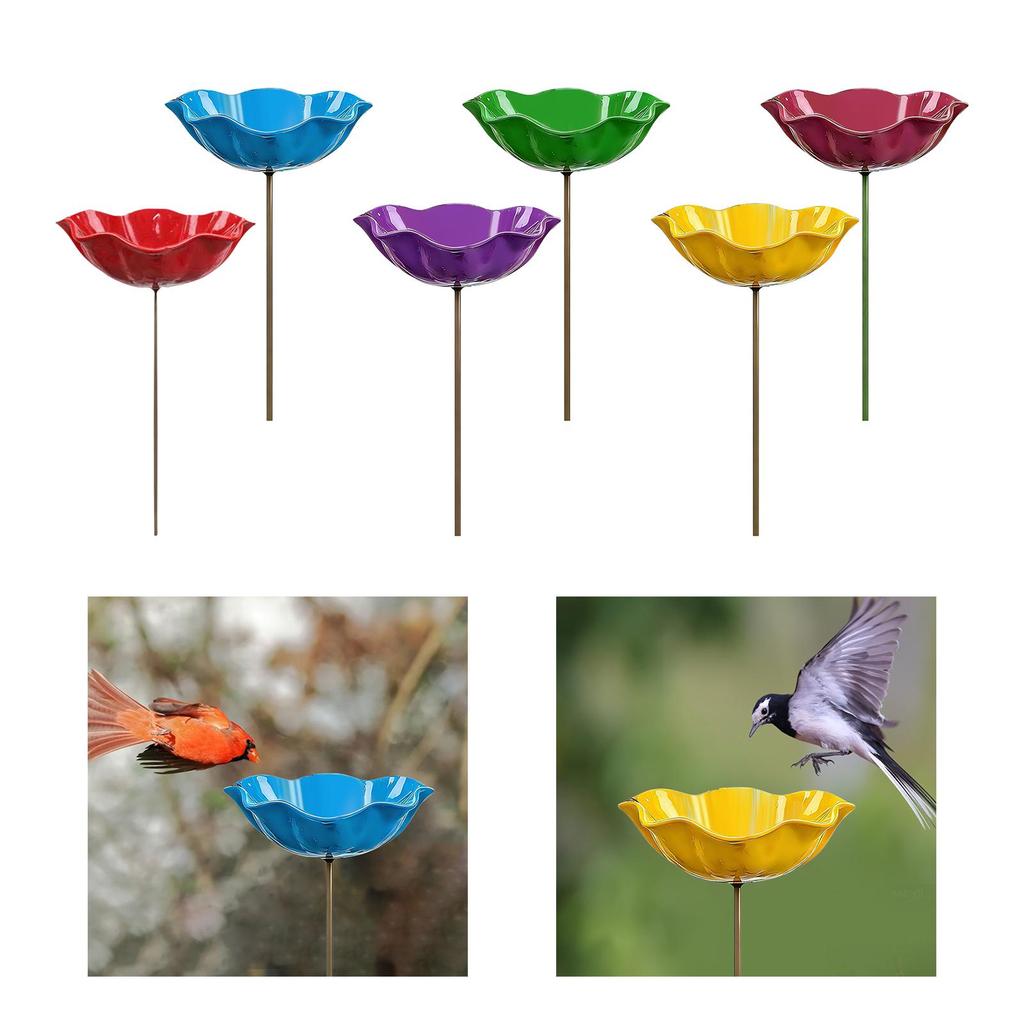 Flower Garden Stake Decoration Yard Ornament, Bee Bath Garden Bird Feeder Bird Bath Outdoor for Lawn Gift Courtyard Outside