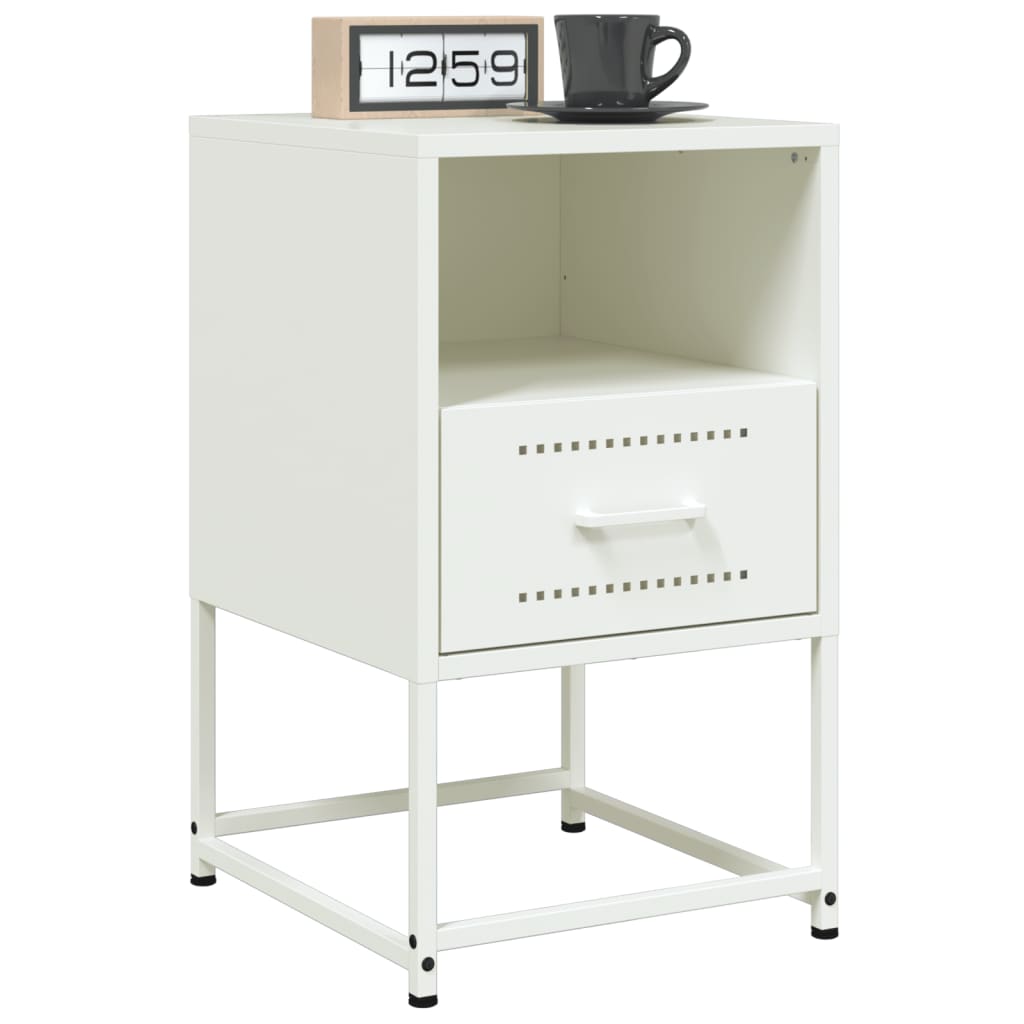 Nightstand White 36 X 39 X 60.5 Cm Steel