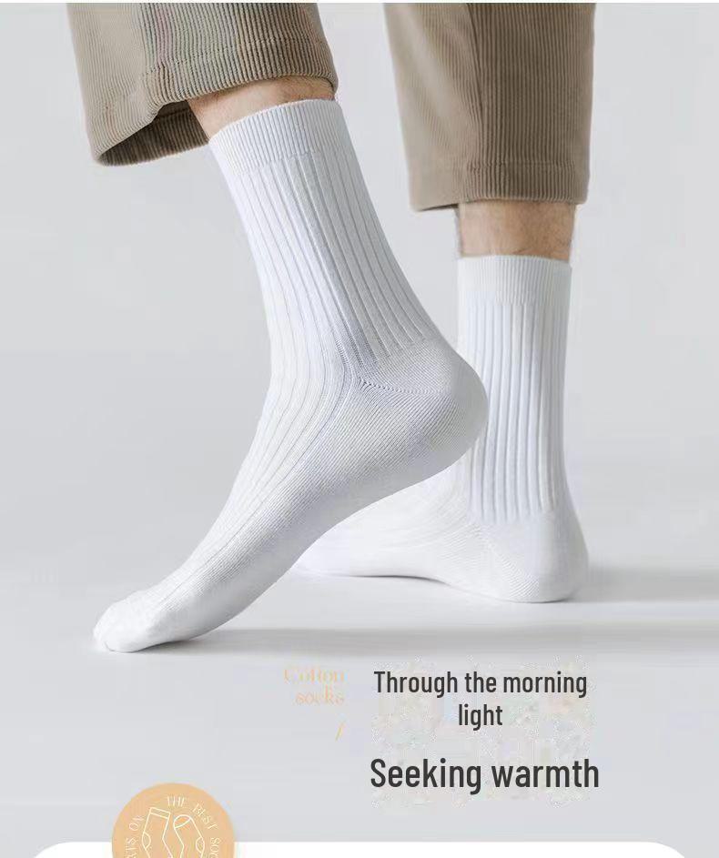 Men's Cotton Deodorant Sports Socks, Mid and Long Tube, Trendy Thickened Design